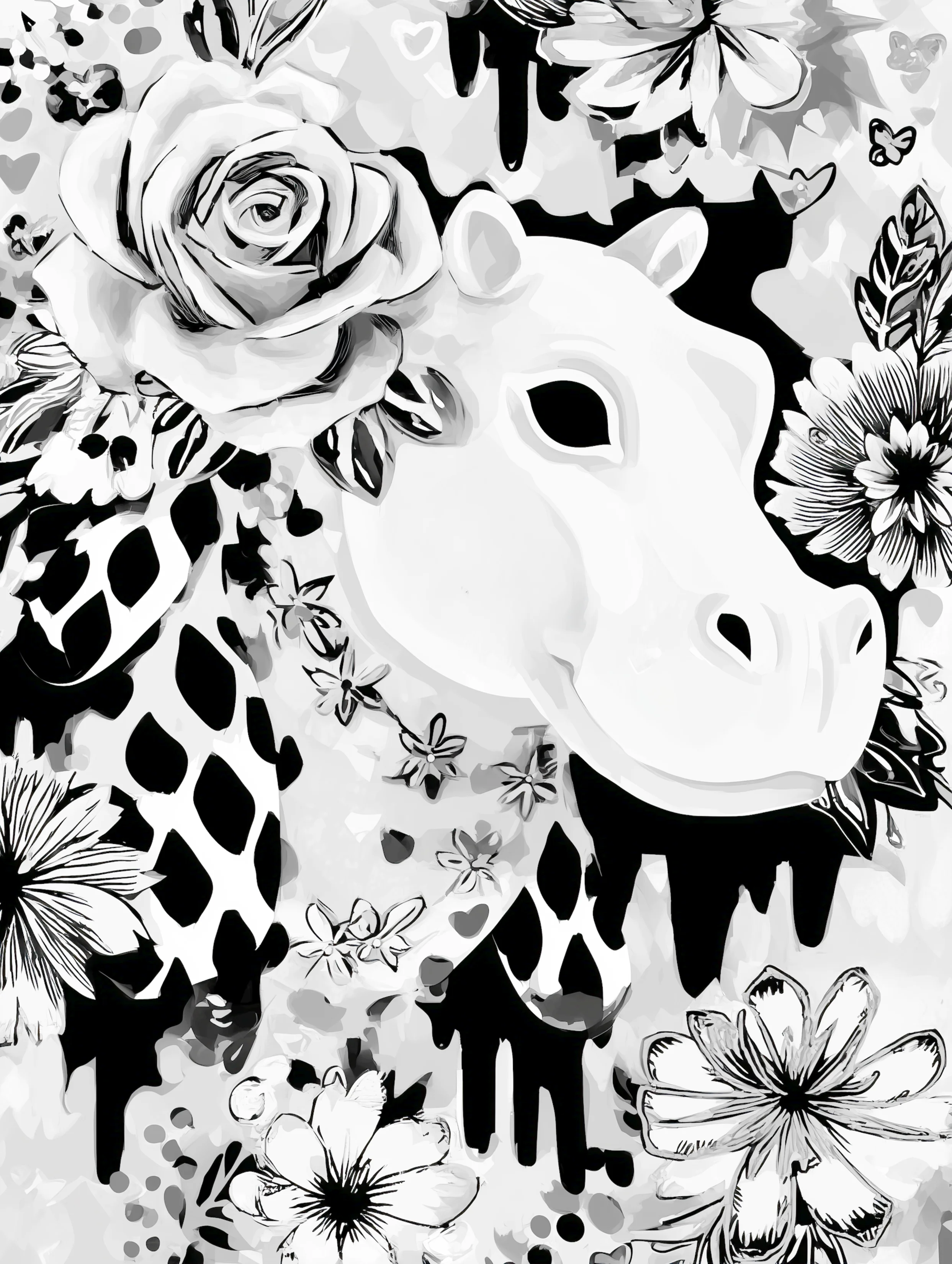 Free printable hippo coloring page featuring side view of hippo